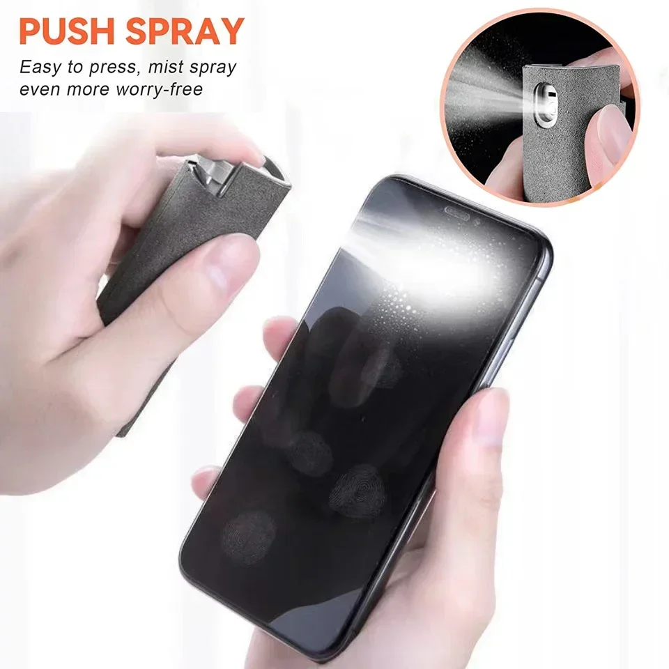 2 in 1 Mini Screen Cleaner Spray Bottle Portable Reusable Mobile Phone Tablet PC Laptop Screen Dust Remover Microfiber Cleaners thumbnail 2