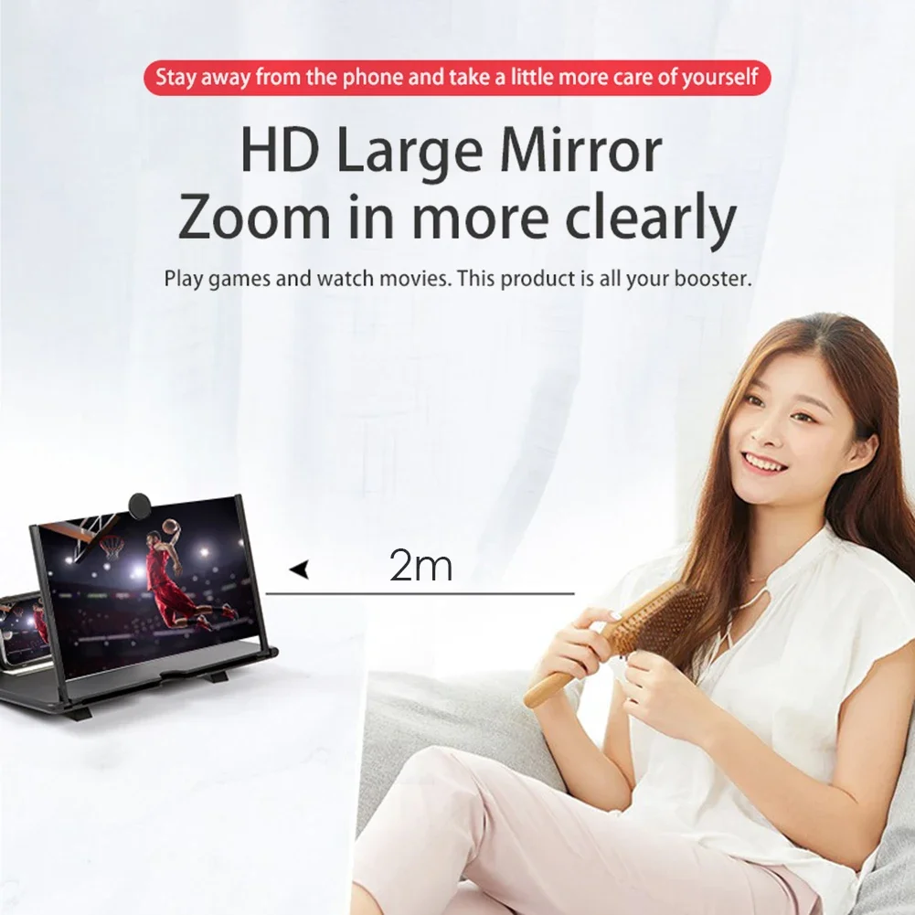 14 inch 3D Screen Amplifier Mobile Phone Screen Video Magnifier HD Expander Projector Smartphone Display Magnifying Bracket thumbnail 5