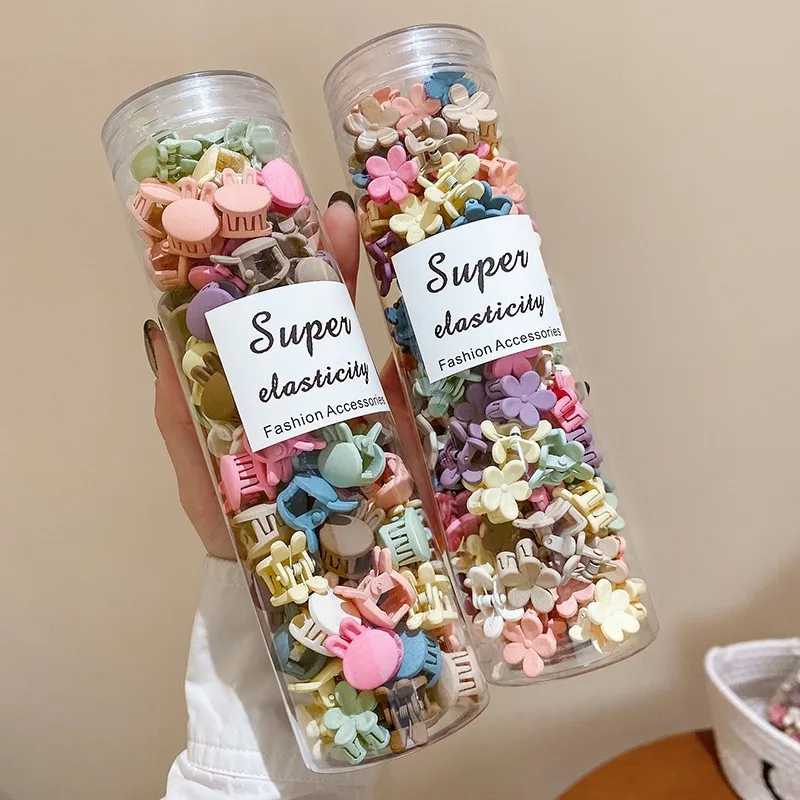 50PCS/Box Cute Cartoon Princess Girl Hairpins Colorful Flower Mini Hair Claws Kids Headwear Hair Accessory for Girl thumbnail 4