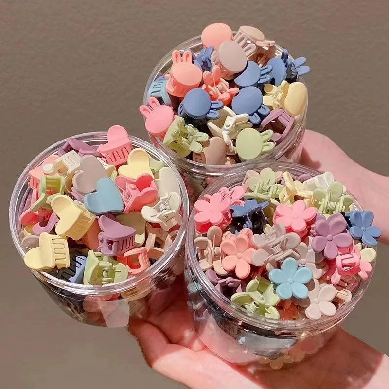 50PCS/Box Cute Cartoon Princess Girl Hairpins Colorful Flower Mini Hair Claws Kids Headwear Hair Accessory for Girl thumbnail 5