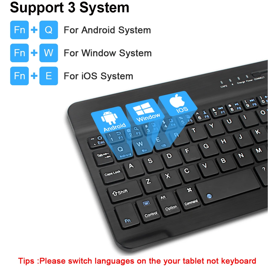 Wireless Keyboard Spanish French Azerty Russian Korean With N Mini Bluetooth For iPad Mac Tablet PC Phone Cell Laptop And Mouse thumbnail 2