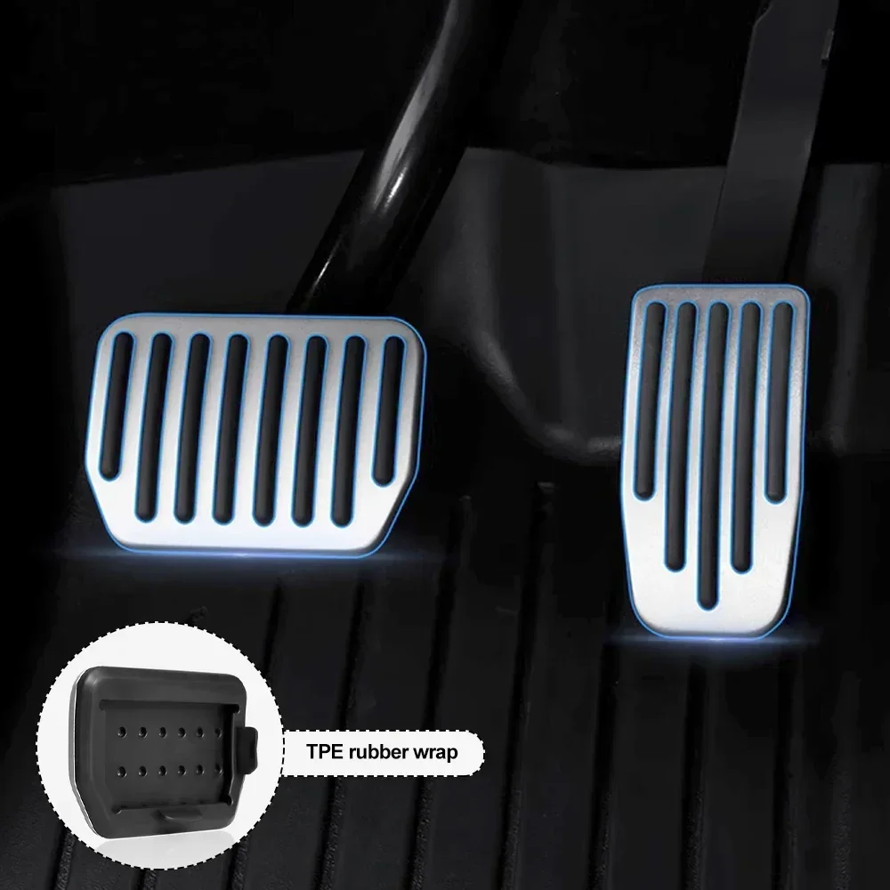 For Tesla Model Y 3 Highland Upgrade Foot Pedal Pads Cover Non-slip Accelerator Brake Rest Performance Aluminum Mats Accessories thumbnail 2