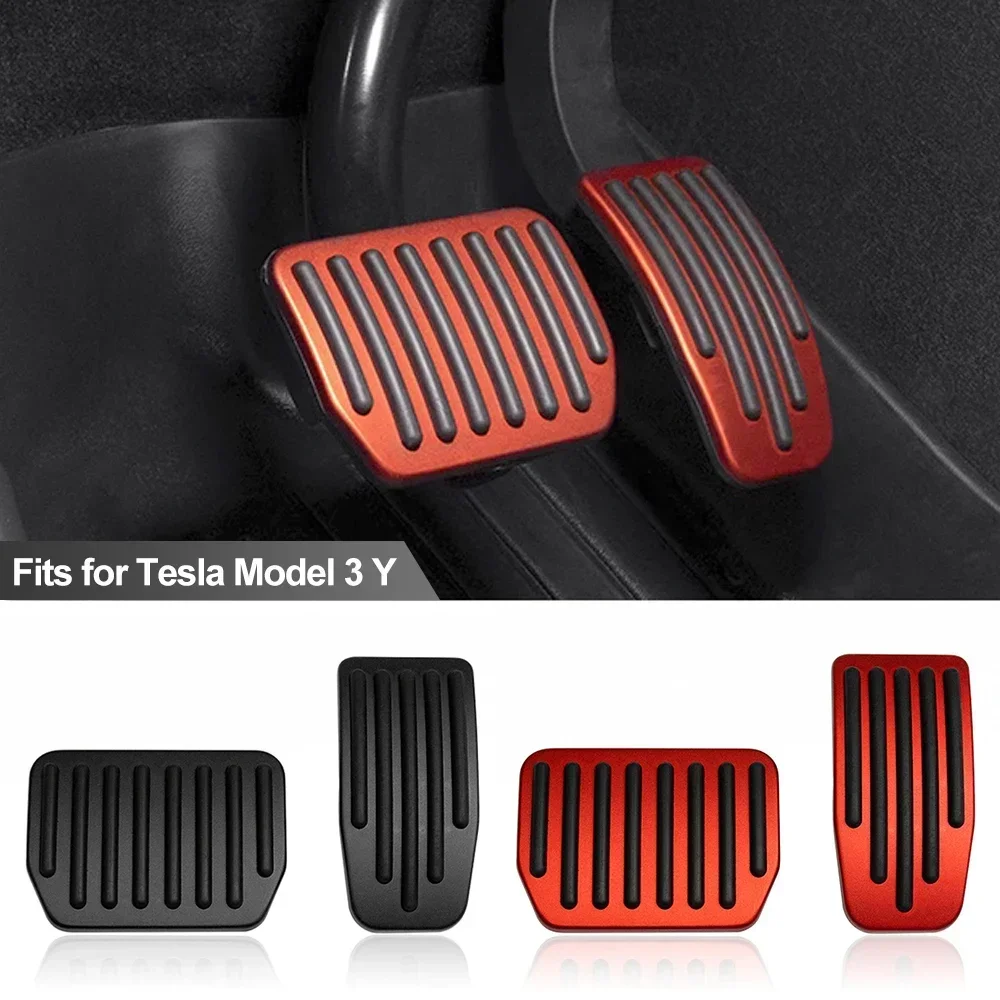 For Tesla Model Y 3 Highland Upgrade Foot Pedal Pads Cover Non-slip Accelerator Brake Rest Performance Aluminum Mats Accessories thumbnail 3