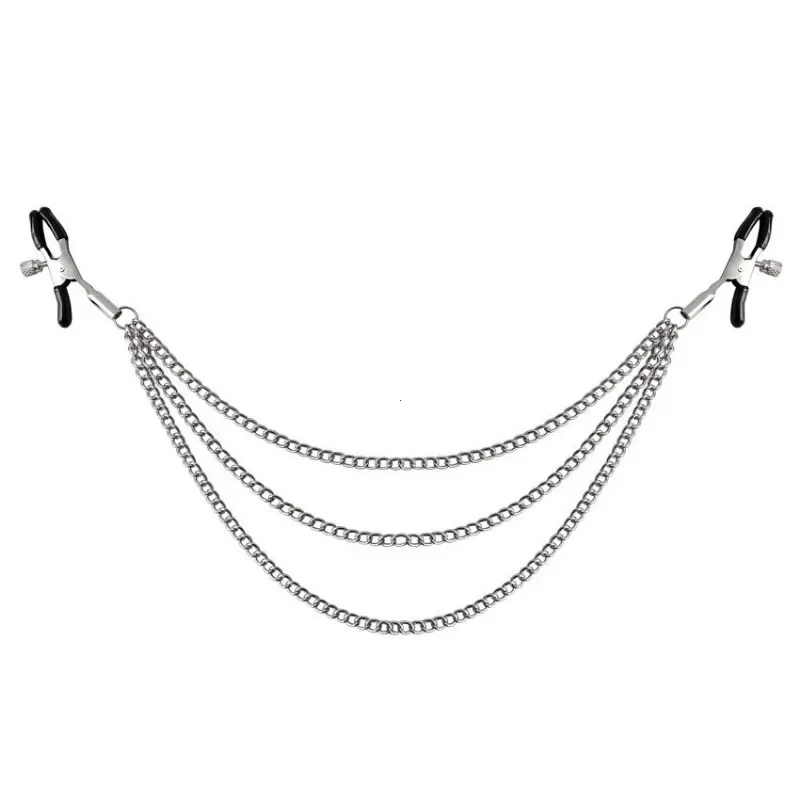 Metal Chain Nipple Milk Clips Breast Massage Clamps Adult Flirting Teasing Erotic Gadgets Bdsm Slave Sex Toys For Couples thumbnail 6