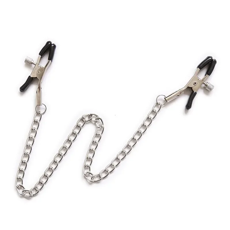 Metal Chain Nipple Milk Clips Breast Massage Clamps Adult Flirting Teasing Erotic Gadgets Bdsm Slave Sex Toys For Couples thumbnail 3
