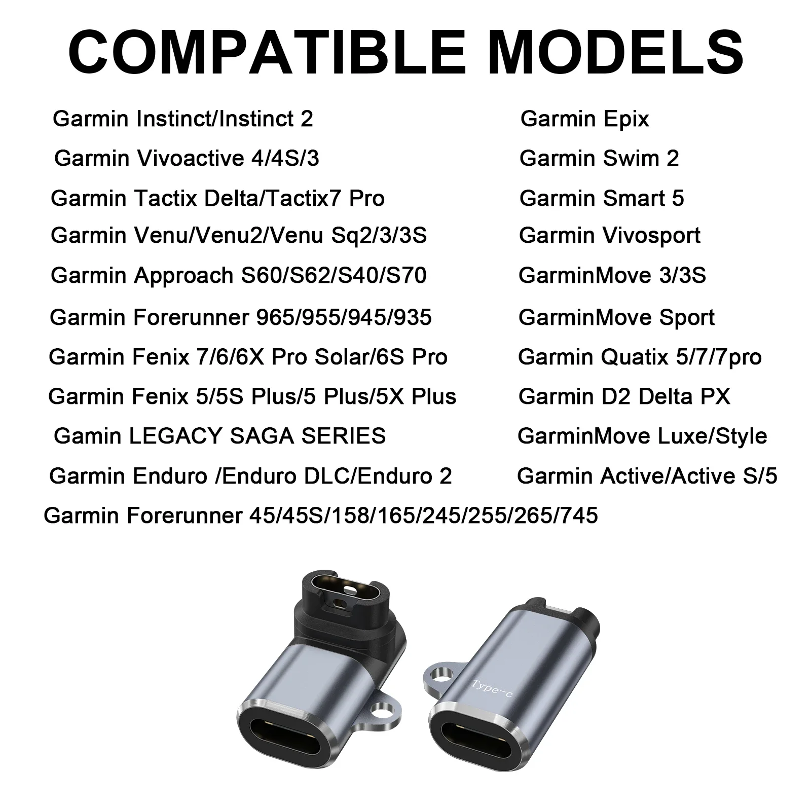 Charger Adapter Type C For Garmin Fenix 7 6 6X 5S 5X Plus/Instinct 2/Venu 2/Vivoactive 4 3/Forerunner 965 955 945 935 Converter thumbnail 2
