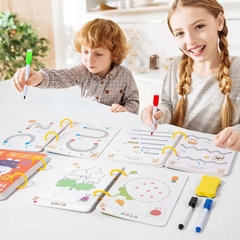 Magical Tracing Workbook Montessori Pen Control Training Books Reusable Magic Practice Copybook Children Drawing Education Toys thumbnail 6