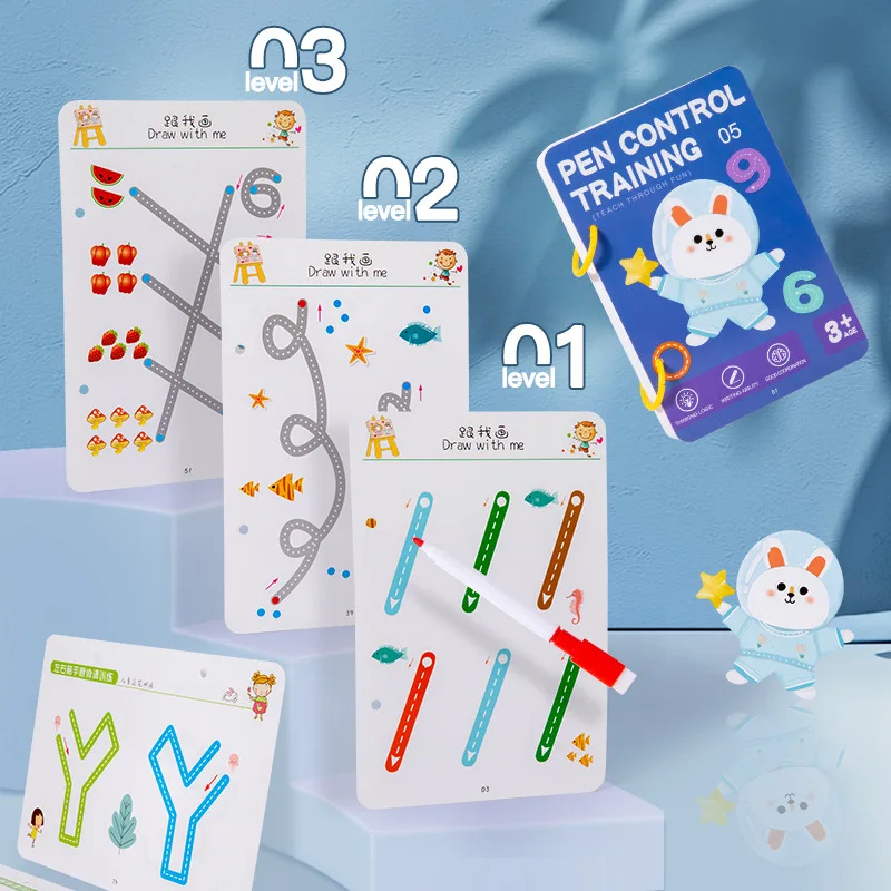 Magical Tracing Workbook Montessori Pen Control Training Books Reusable Magic Practice Copybook Children Drawing Education Toys thumbnail 3