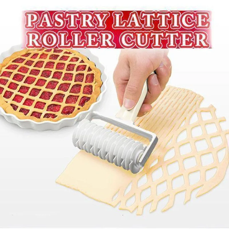 3 Size Selection High Quality Pie Pizza Cutter Pastry Bakeware Embossing Dough Roller Lattice Cake Tools Plastic Baking Tool thumbnail 3