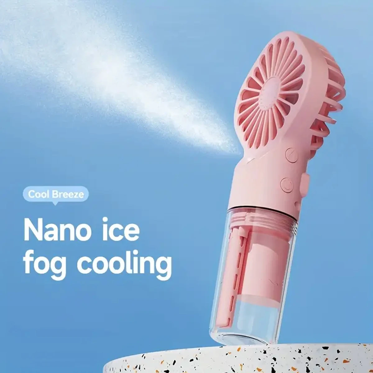 Handheld Mini Fan Air Conditioner USB Rechargeable Portable Mist Cooler Cooling Spray Humidifier Fan for Home/Office/Dorm thumbnail 2