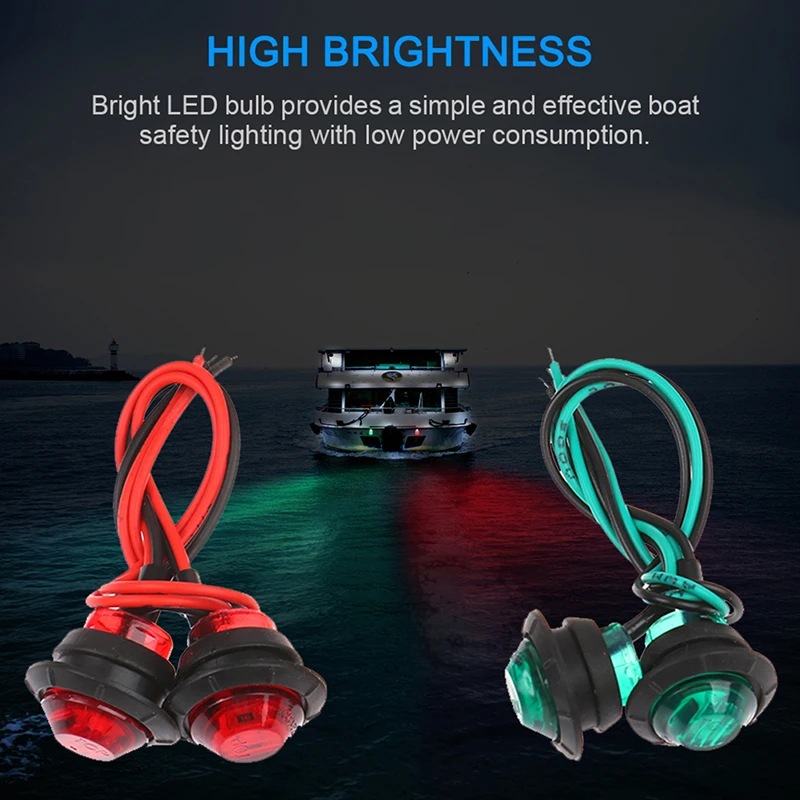 10Pcs 12V Marine Boat Transom LED Stern Light Round White LED Tail Lamp Waterproof IP67 Yacht Side Marker Courtesy Lights Blue thumbnail 2