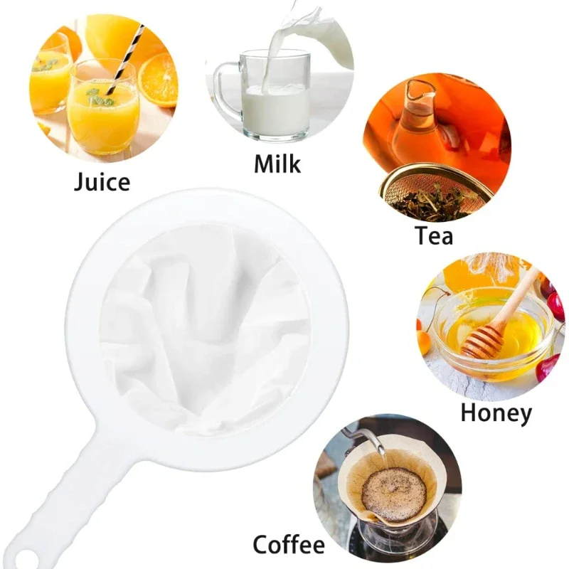 100/200/400 Mesh Washable Nylon Ultra Fine Filter Mesh Strainer Spoon Sieve Soy Milk Juice Coffee Tea Filter Kitchen Colander thumbnail 6