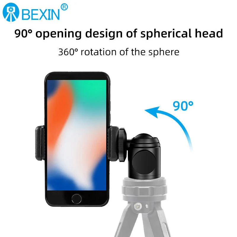 BEXIN 1/4 Thread Mini Tripod Ball Head 360 Degree Swivel used for camera extension bracket flash Mobile phone selfie stick thumbnail 3