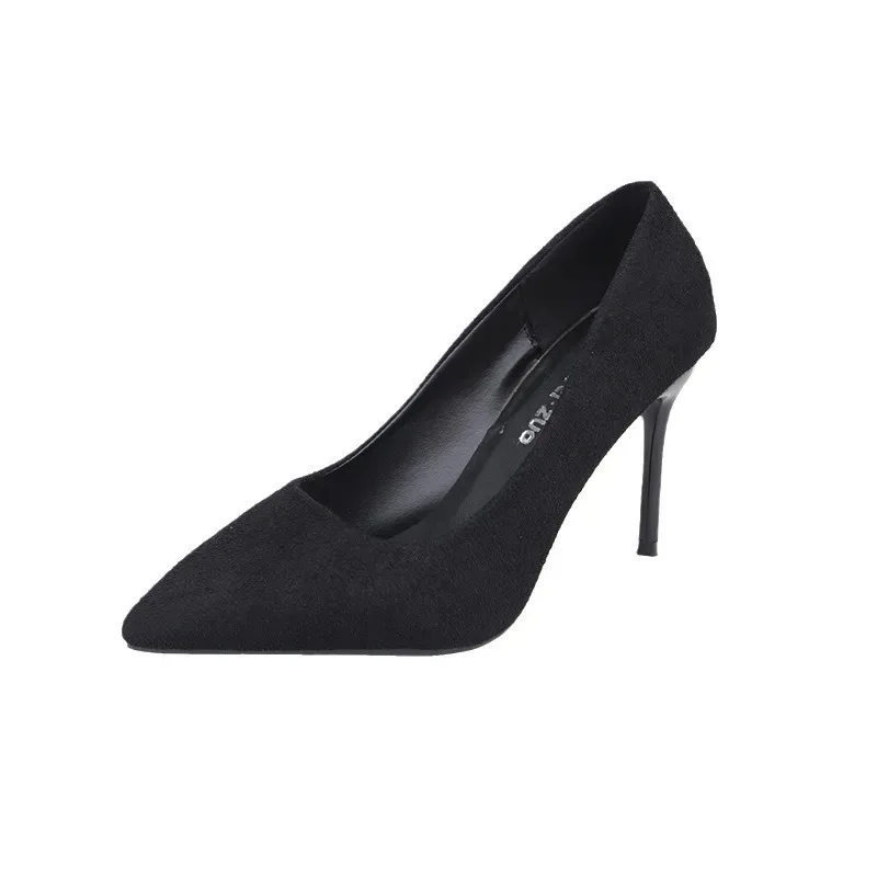 Spring and Autumn New Black High Heels Female Shallow Mouth Pointed Thin with Sexy Temperament Single Shoes Zapatos De Mujer thumbnail 5