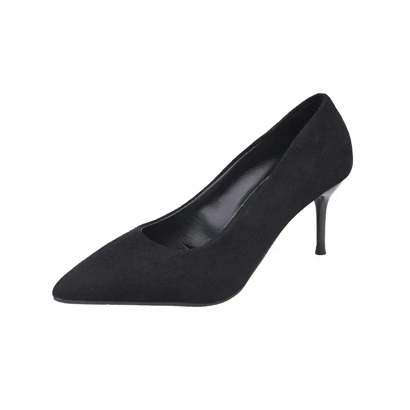 Spring and Autumn New Black High Heels Female Shallow Mouth Pointed Thin with Sexy Temperament Single Shoes Zapatos De Mujer thumbnail 6