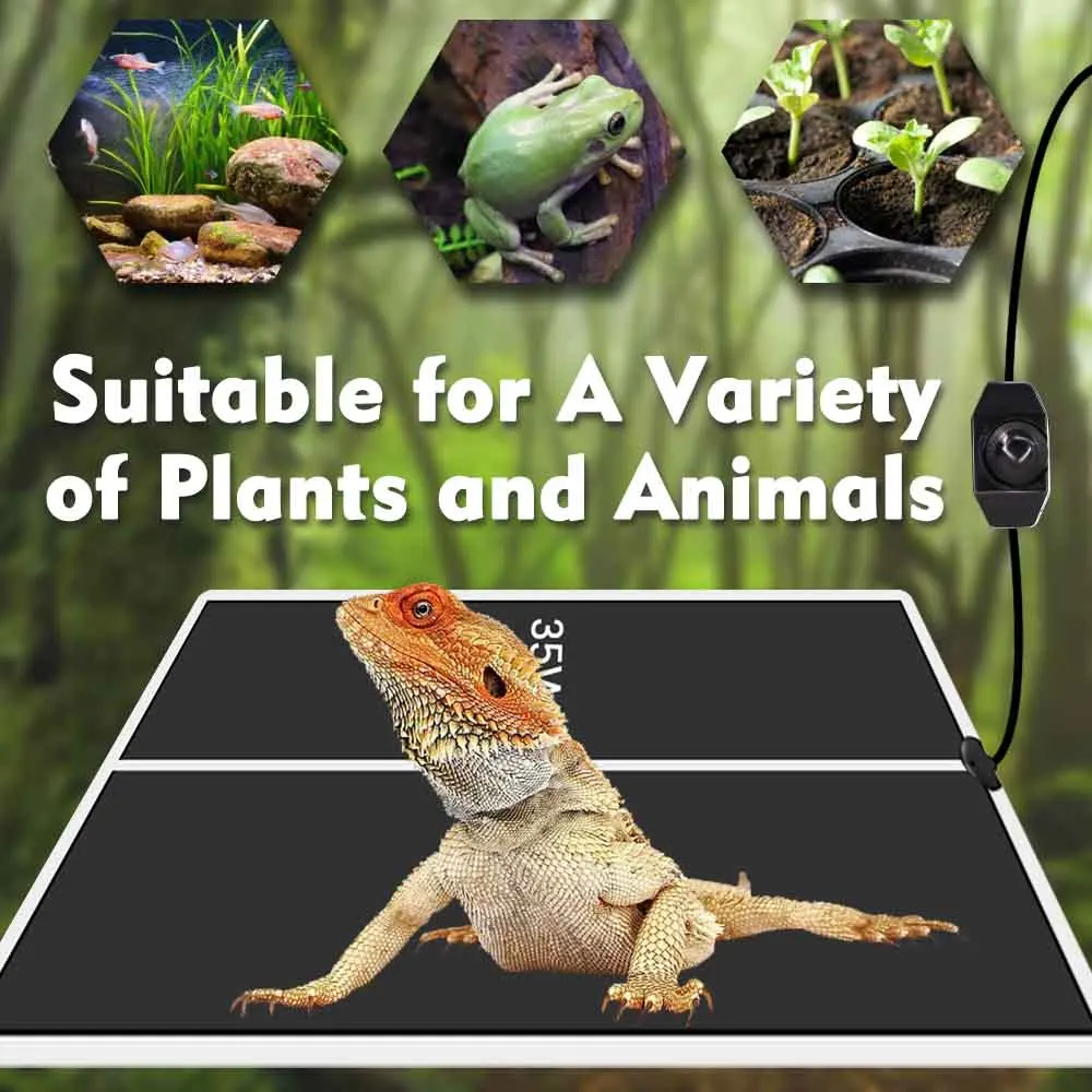 35W-5W Reptile Heat Mat Plants Warmer Heating Pad with Temperature Control Indoor Garden Greenhouse Thermostat Waterproof Heater thumbnail 5