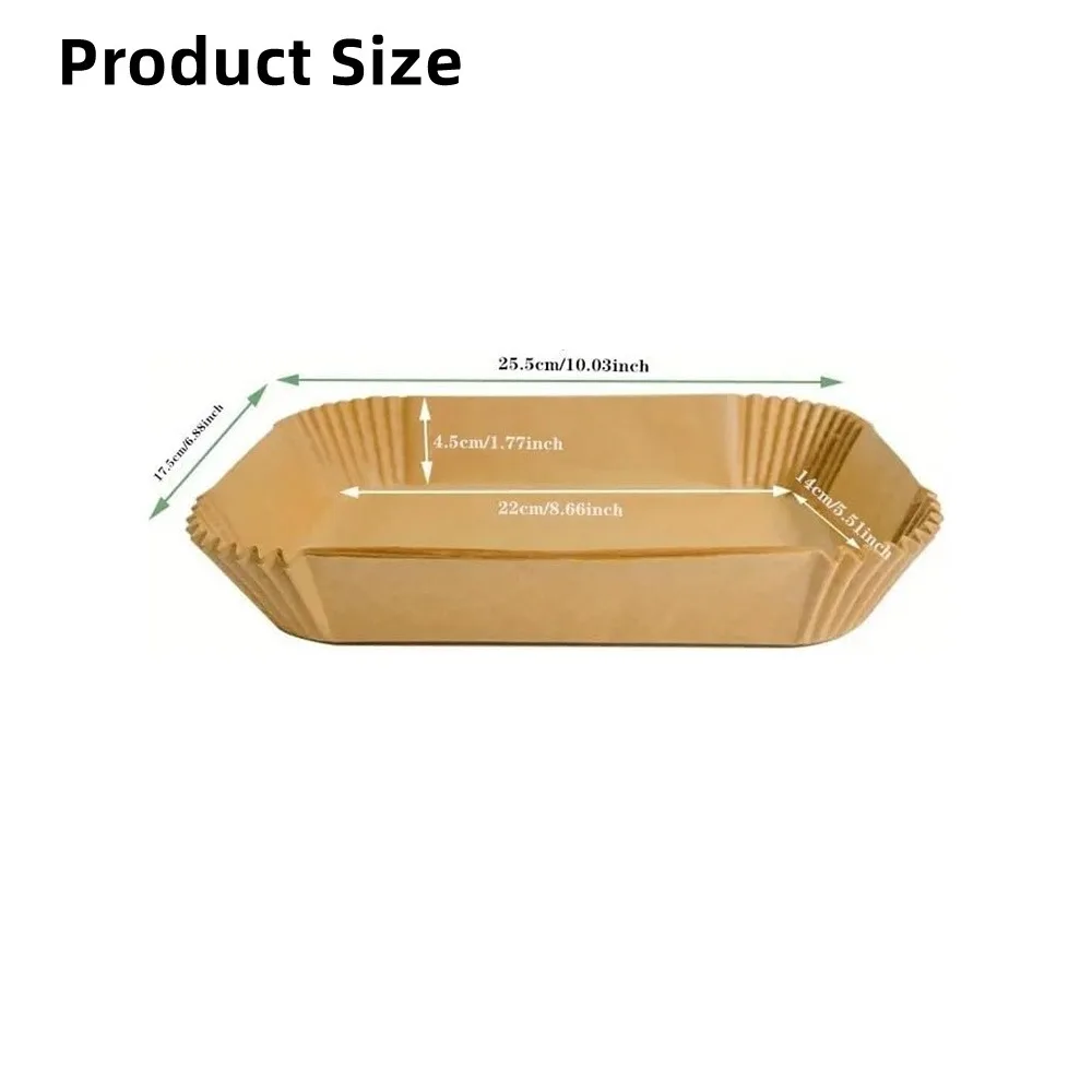 50/100pcs Disposable Air Fryer Paper Rectangle Kitchen Baking Airfryer Mat Oilproof Micro-wave Barbecue Baking Paper Accessories thumbnail 6