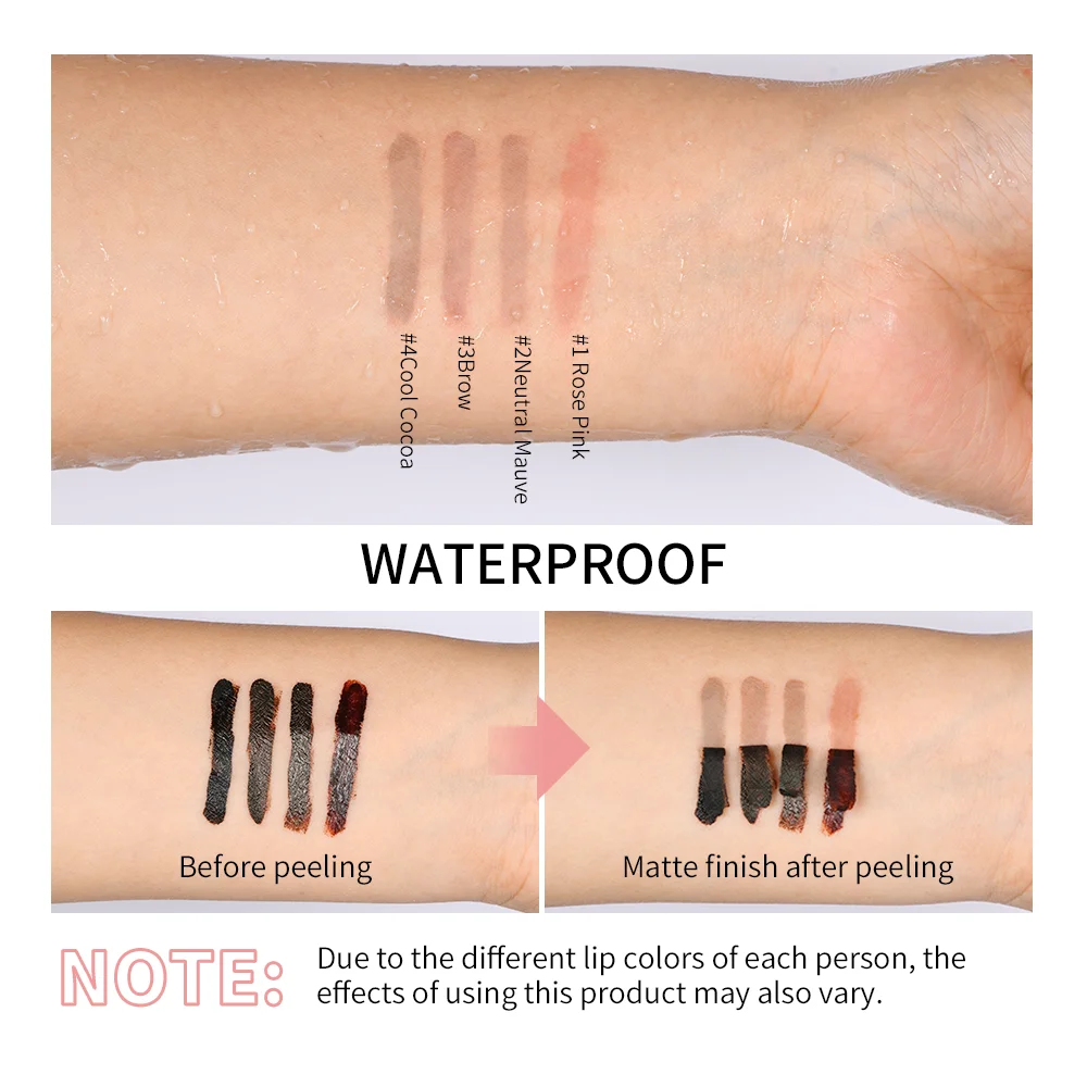 4colors Highly Pigmented Lip Liner Tattoo Matte Peel Off Enhance Lip Liner Lasting Lip Stain Waterproof Transfer-proof Lipstick thumbnail 4