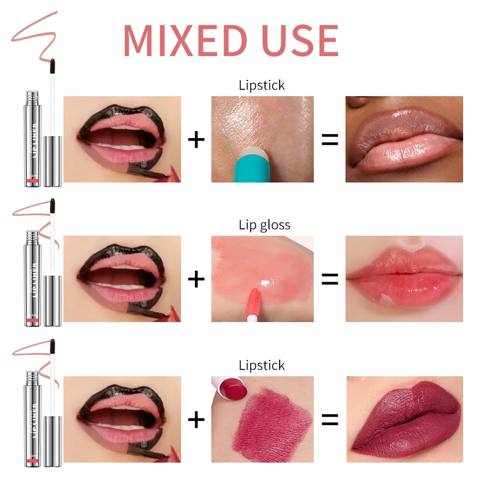 4colors Highly Pigmented Lip Liner Tattoo Matte Peel Off Enhance Lip Liner Lasting Lip Stain Waterproof Transfer-proof Lipstick thumbnail 3