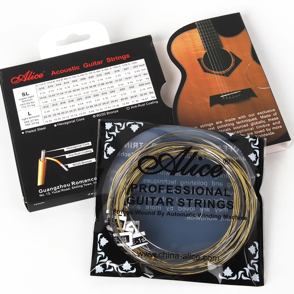 Alice AW4112 AW4212 12-STRING Acoustic Guitar Strings Bronze Anti-Rust Coating thumbnail 2