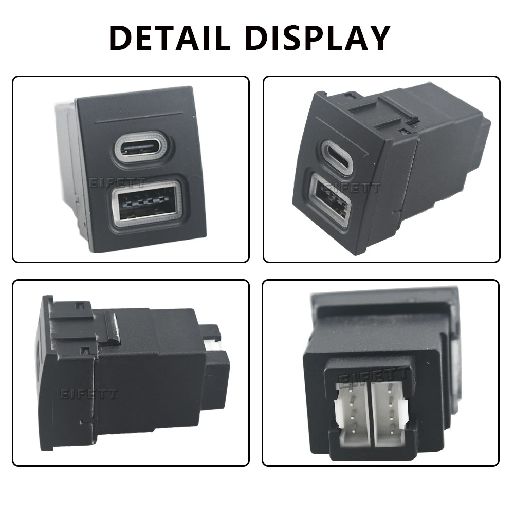 1Pcs For VW Volkswagen Polo 9n polo 9n3 2004-2011 Car Phone Charger Socket Double QC3.0 Type C PD USB Charging Power Adapter thumbnail 6