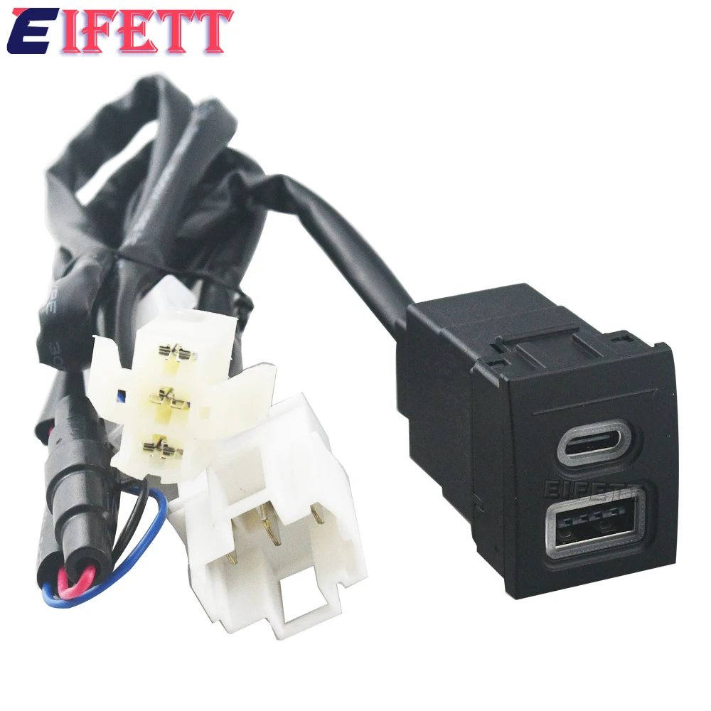 1Pcs For VW Volkswagen Polo 9n polo 9n3 2004-2011 Car Phone Charger Socket Double QC3.0 Type C PD USB Charging Power Adapter thumbnail 3