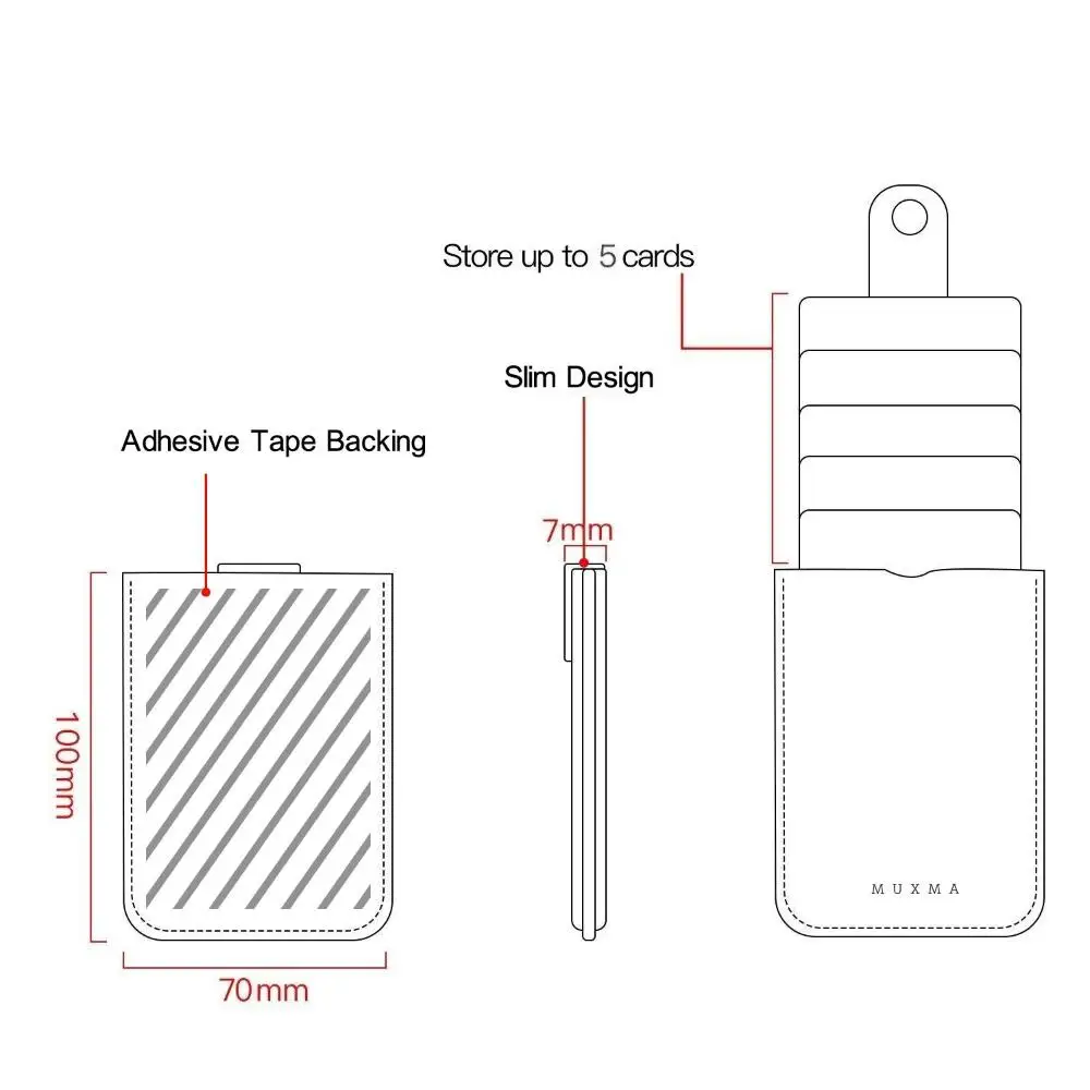 Credit Stick On Bags Purse ID Card Holder Cellphone Pocket Phone Wallet Case Sticker Card Sleeves thumbnail 5