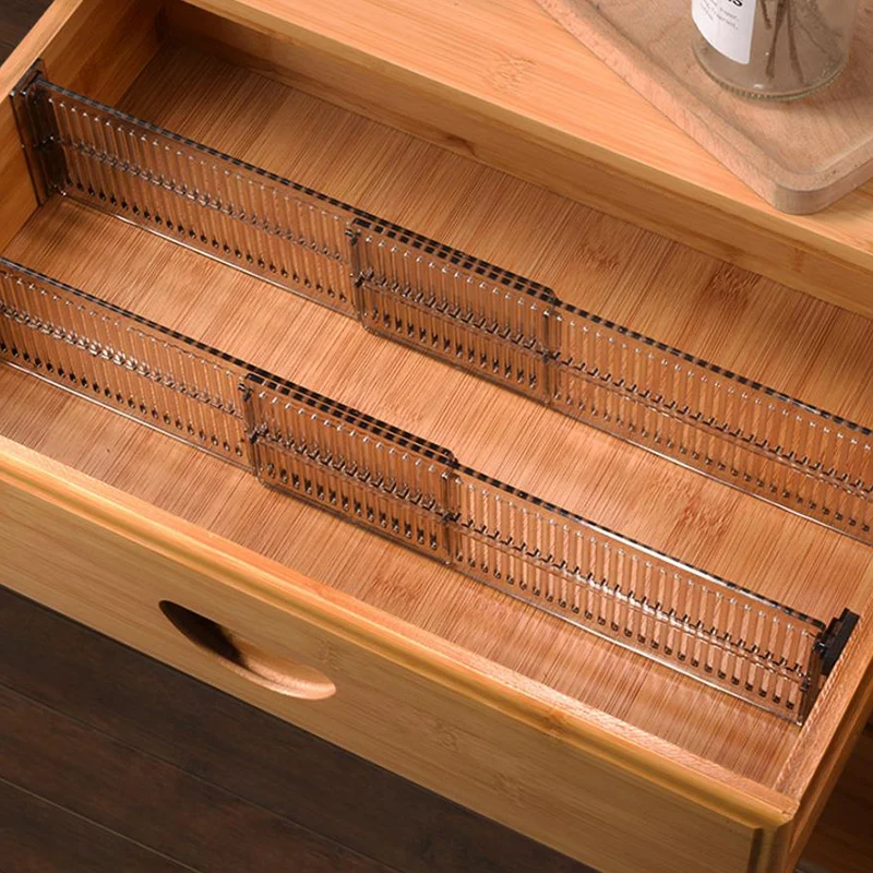 2pcs/set Adjustable Clapboard Drawer Divider Partition DIY Durable Storage Organiser Wardrobe Closet Punch-free Separator Tools thumbnail 3