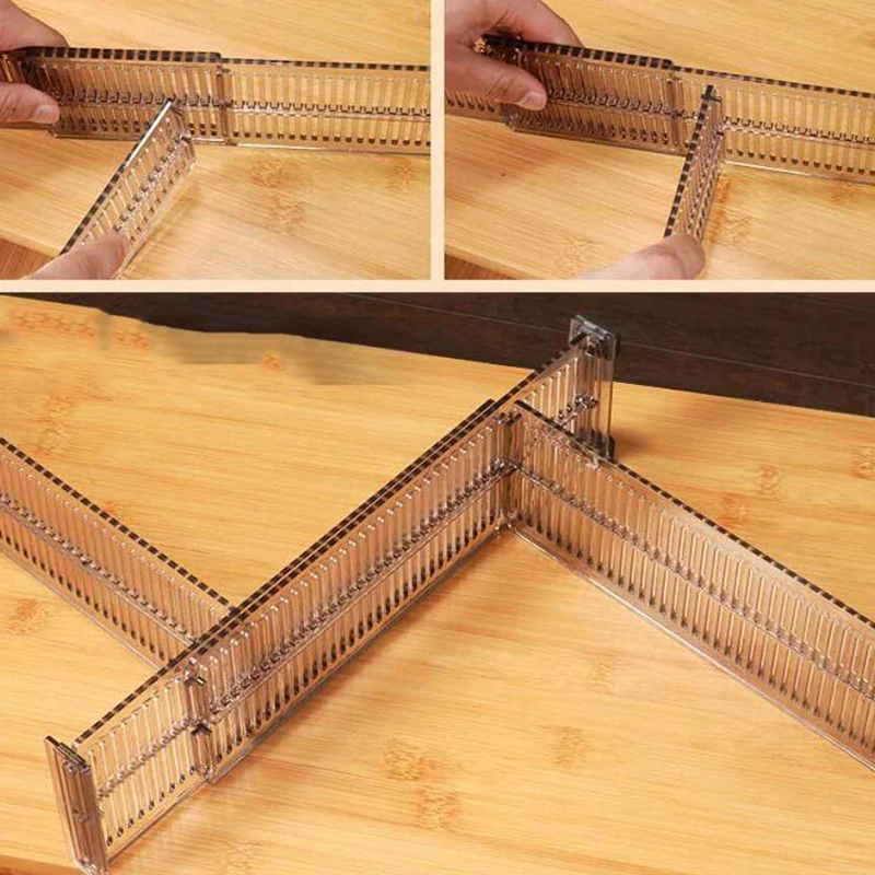 2pcs/set Adjustable Clapboard Drawer Divider Partition DIY Durable Storage Organiser Wardrobe Closet Punch-free Separator Tools thumbnail 6