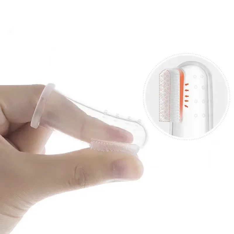 Silicone Soft Pet Finger Cuff Toothbrushes Dog Brush Bad Breath Tartar Teeth Care Tool Cat Cleaning Scrub Silicagel Pet Supplies thumbnail 3