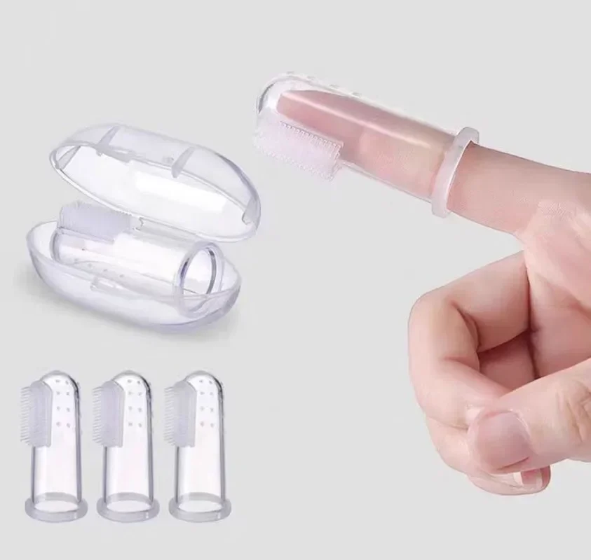 Silicone Soft Pet Finger Cuff Toothbrushes Dog Brush Bad Breath Tartar Teeth Care Tool Cat Cleaning Scrub Silicagel Pet Supplies thumbnail 4