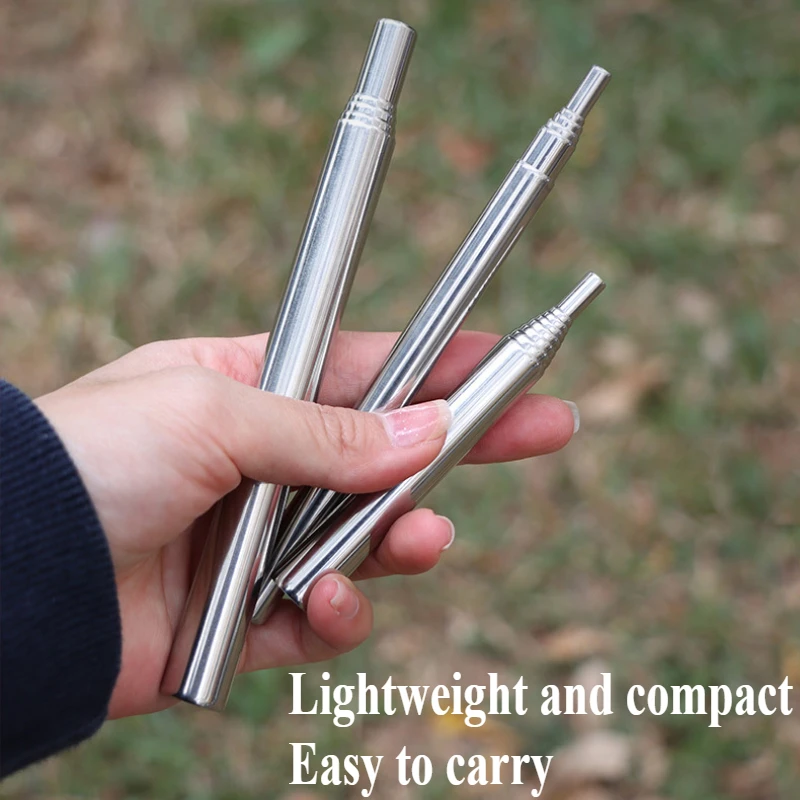 1 pc Blowing fire pipe stainless steel camping outdoor picnic fire making extendable blowing fire rod camping equipment thumbnail 5