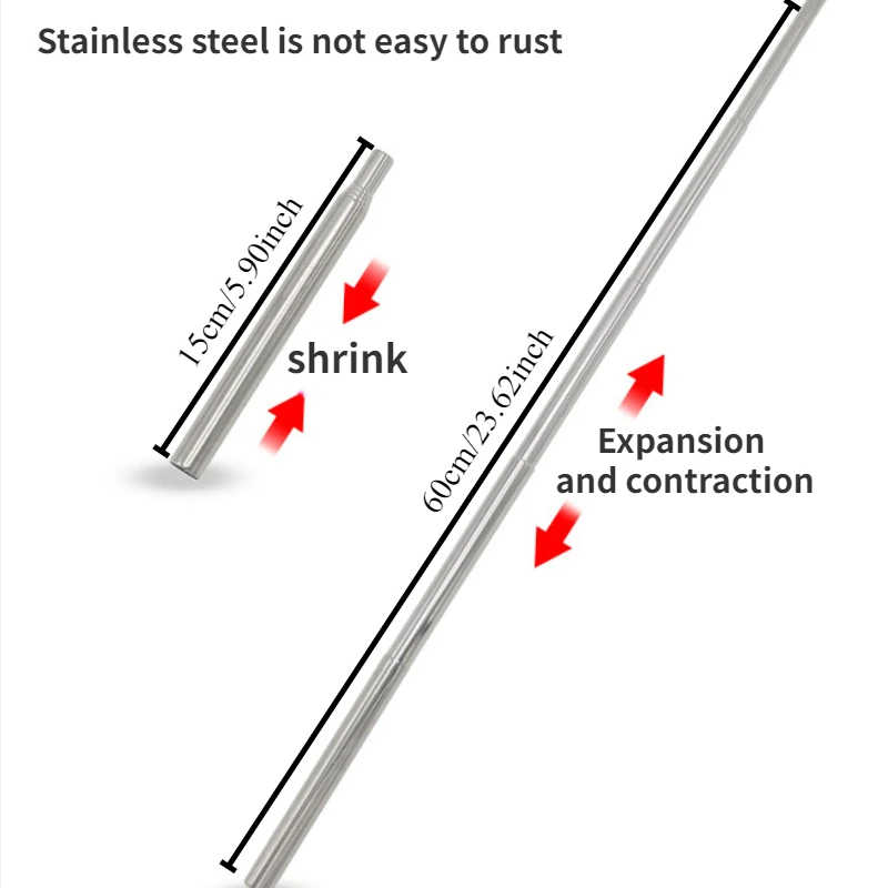 1 pc Blowing fire pipe stainless steel camping outdoor picnic fire making extendable blowing fire rod camping equipment thumbnail 3