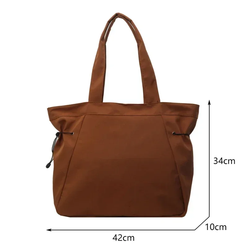 Casual Fashion Large Capacity Tote Bag Simple Travel Bag Women Large Shoulder Bag Aesthetic Handbags Drawstring Tote Handbag thumbnail 6