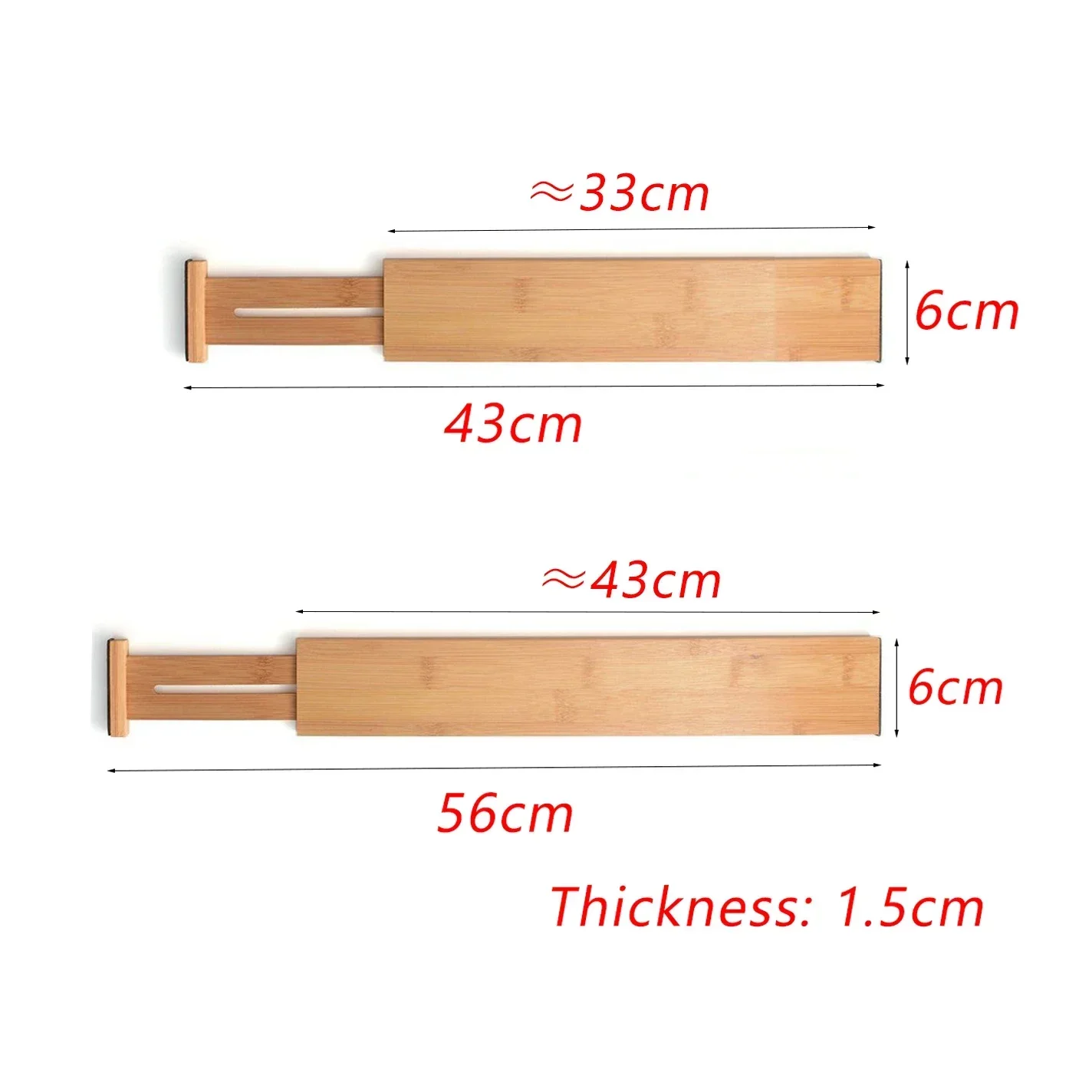 1/2/4Pcs Bamboo Drawer Dividers Organizers Adjustable Expandable Loaded Drawer Separators for Kitchen Bedroom Dresser Organizer thumbnail 4
