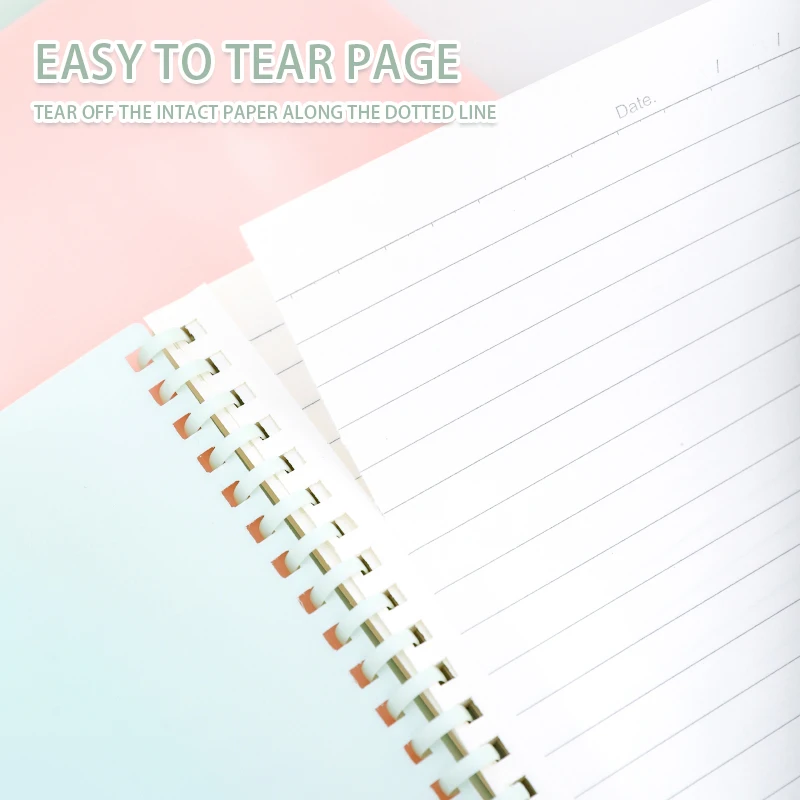 A5/B5 Multi color Soft Elastic Spiral Soft Coil Notebook 70 sheets, with an easy to tear inner page design thumbnail 6