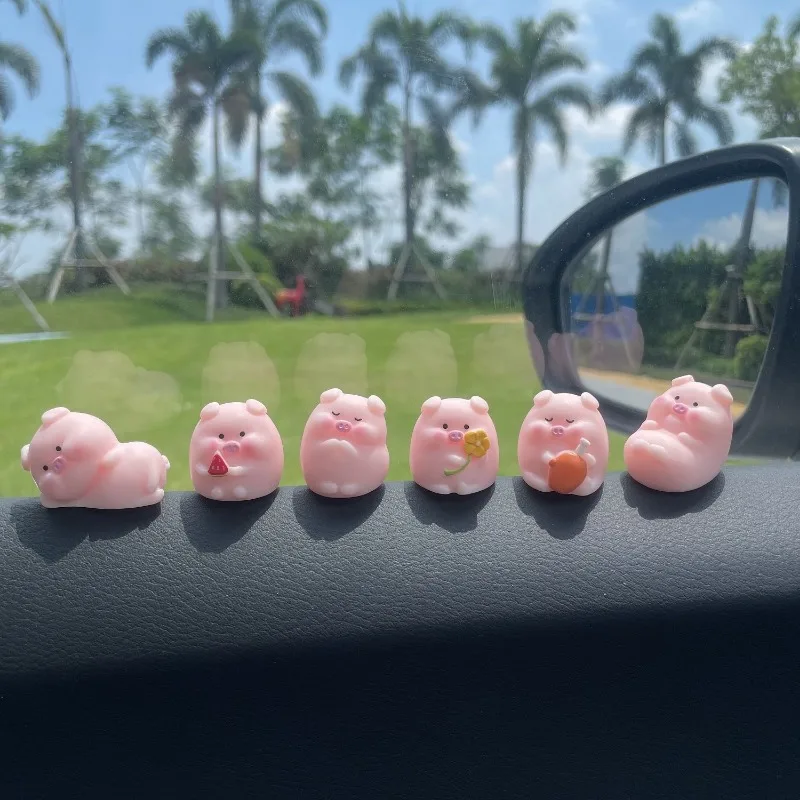 Car Mini Pig Ornaments Auto Center Console DIY Decoration Pendant Cartoon Resin Piglet Home Figurines Miniatures Desktop Decor thumbnail 4