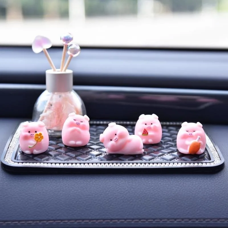 Car Mini Pig Ornaments Auto Center Console DIY Decoration Pendant Cartoon Resin Piglet Home Figurines Miniatures Desktop Decor thumbnail 3