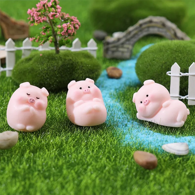 Car Mini Pig Ornaments Auto Center Console DIY Decoration Pendant Cartoon Resin Piglet Home Figurines Miniatures Desktop Decor thumbnail 2