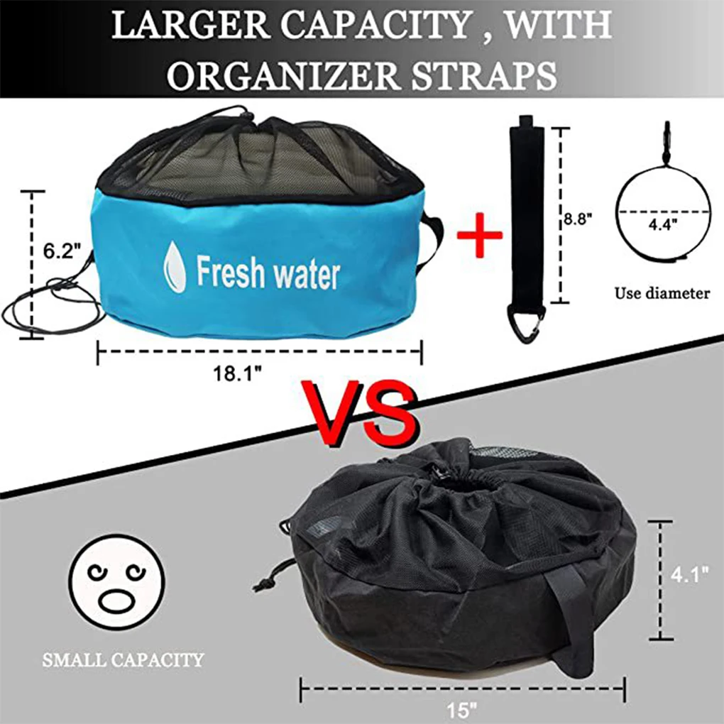 RVs Motorhome Water Hose Storage Bag Breathable Drawstring Mesh Pouch Camping Traveling Foldable Organizer thumbnail 6