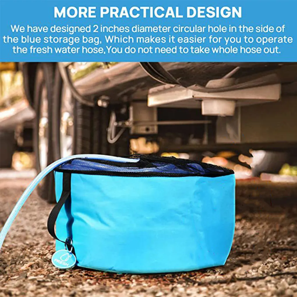 RVs Motorhome Water Hose Storage Bag Breathable Drawstring Mesh Pouch Camping Traveling Foldable Organizer thumbnail 3