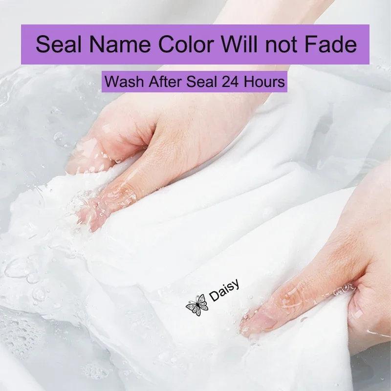 Children Name Stamp Custom Double -layer black and white ink Student's Seal Kindergarten Clothes Personalize Kids Name Stickers thumbnail 6