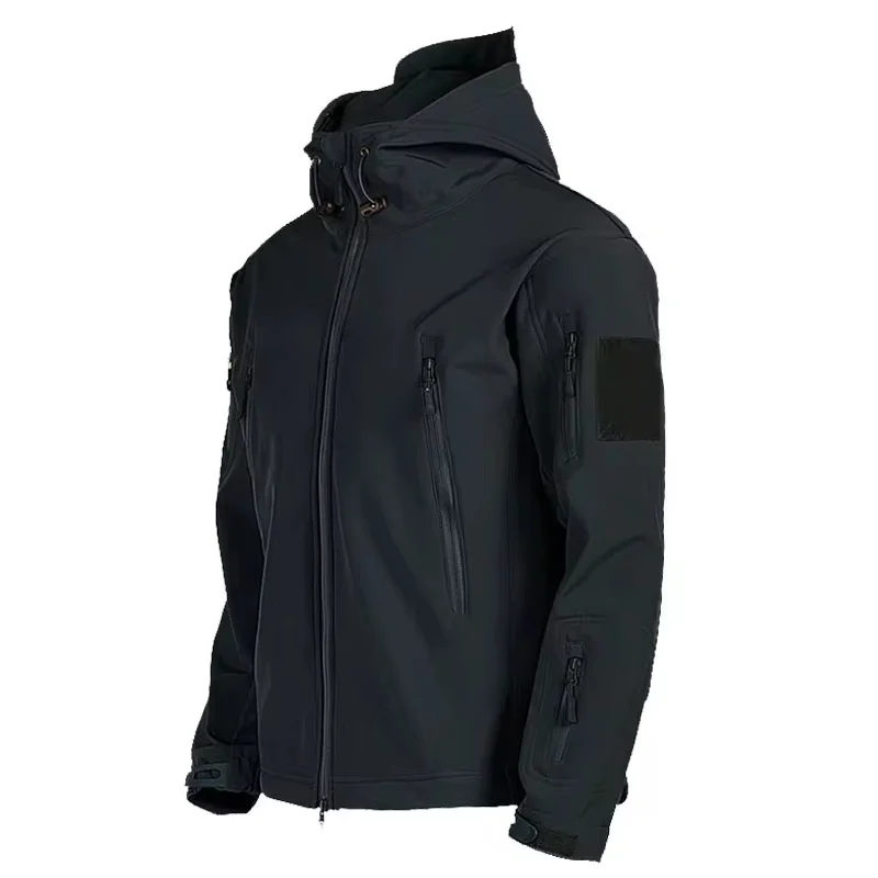 2024 Fall And Winter New Men's Tactical Jacket Sharkskin Soft Shell Windproof Waterproof Jacket Multi-Pocket Warm Men's Clothing thumbnail 5