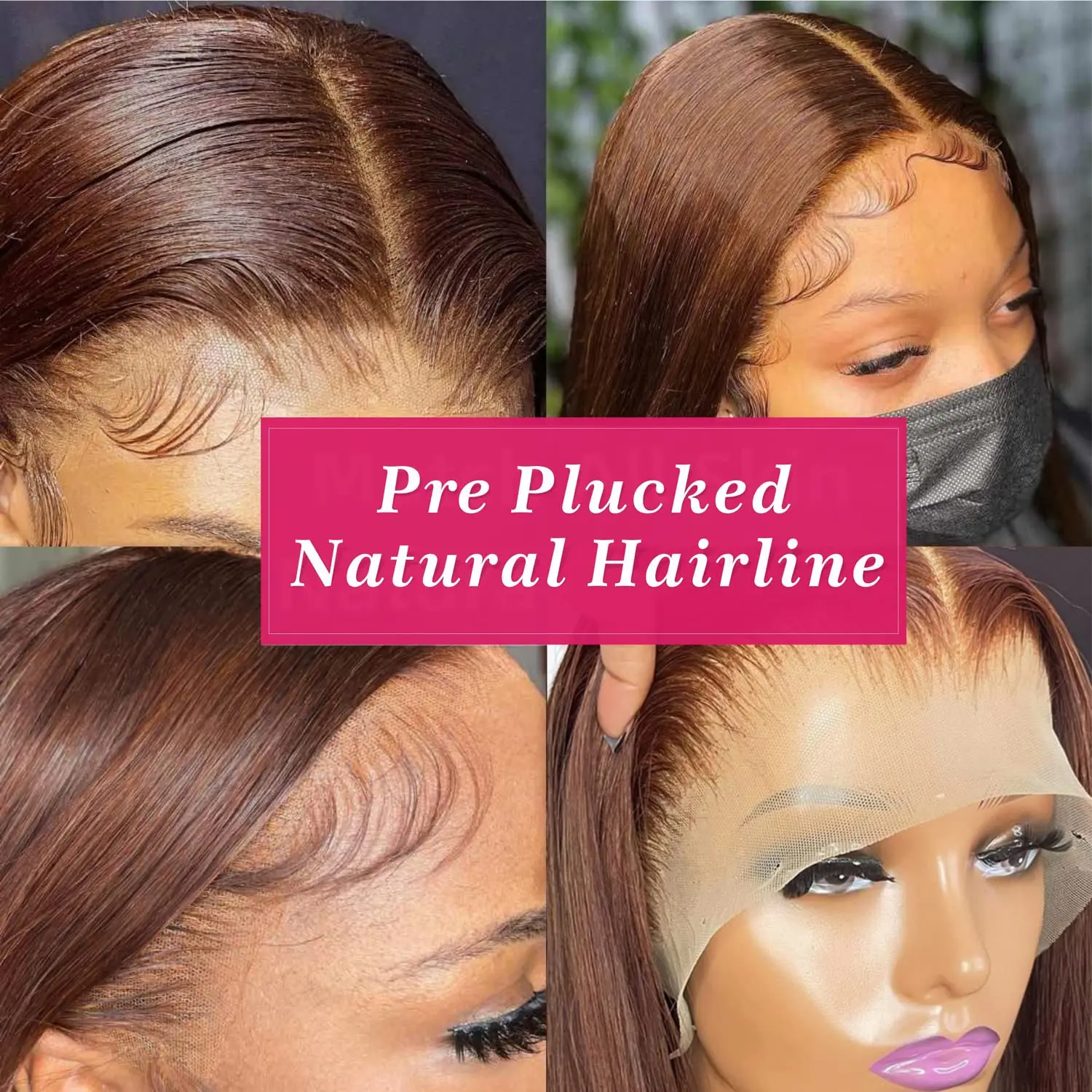 13x4 Chocolate Brown Lace Front Wigs Human Hair For Women 13x6 Hd Straight Lace Frontal Wig 4x4 5x5 Closure Human Hair Wig thumbnail 3