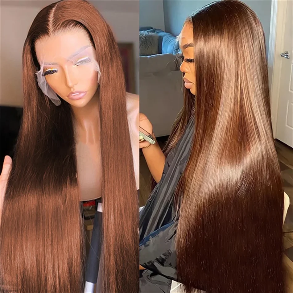 13x4 Chocolate Brown Lace Front Wigs Human Hair For Women 13x6 Hd Straight Lace Frontal Wig 4x4 5x5 Closure Human Hair Wig