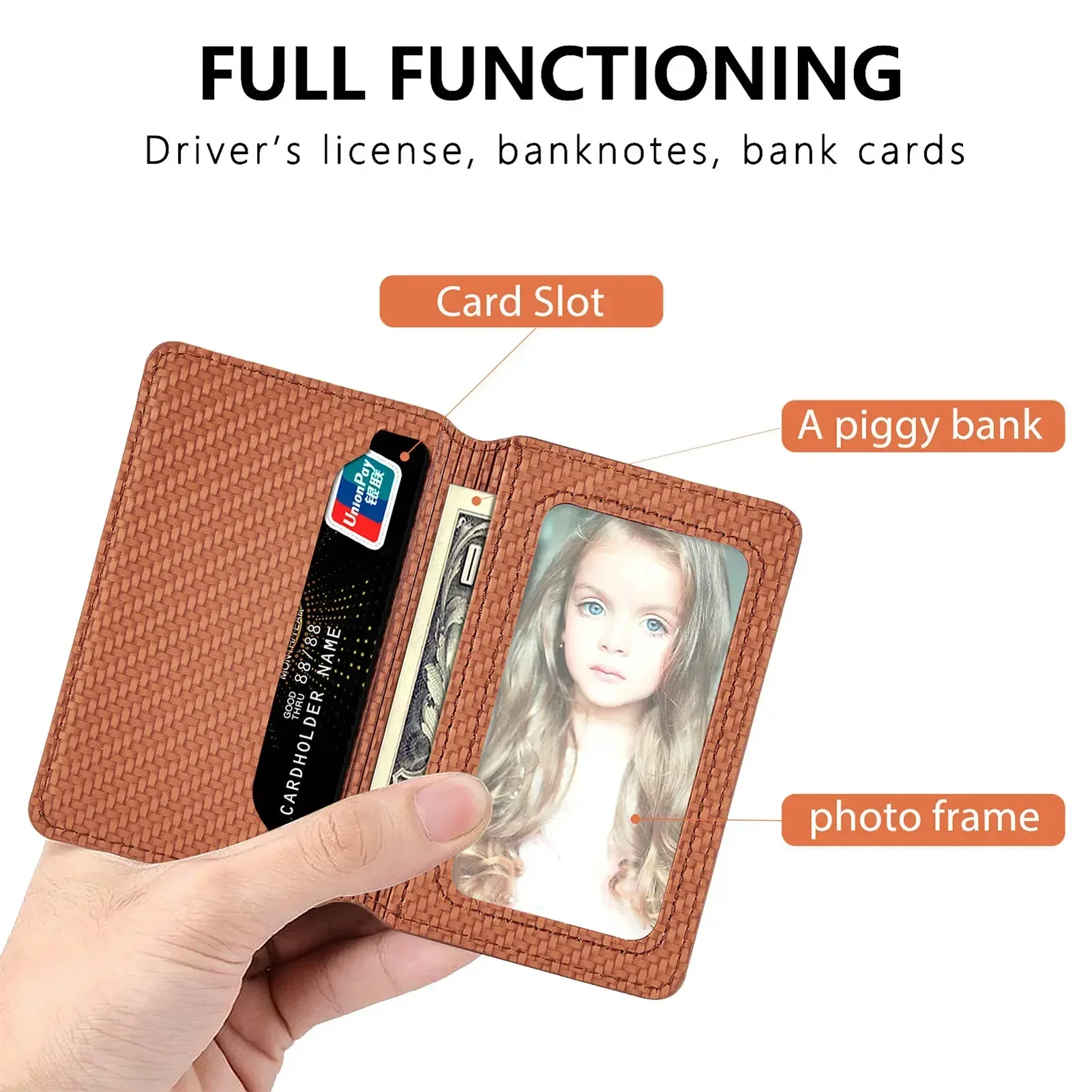 1PC PU Leather Cell Phone Card Holder Phone Multiple Cards Slot Adhesive Sticker Pocket Wallet Case Phone Stand Suporter thumbnail 2