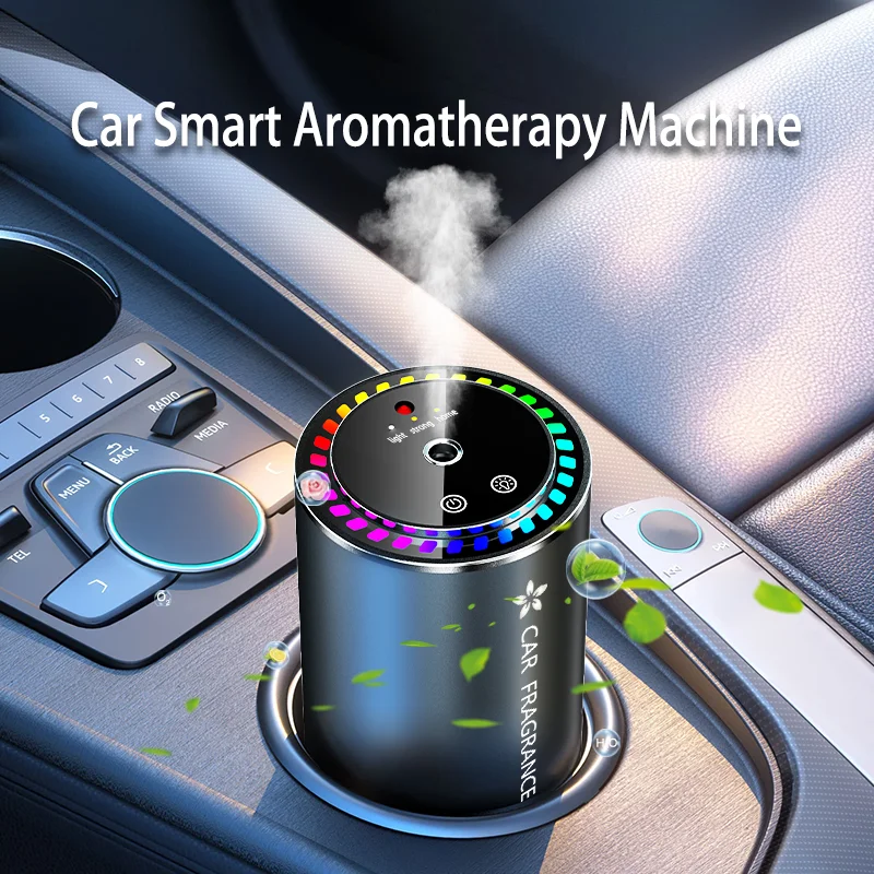 Car Aromatherapy Perfume with Automatic Spray Aluminum Alloy Metal Odor Remover with Colorful Star Ceiling Atmosphere Light