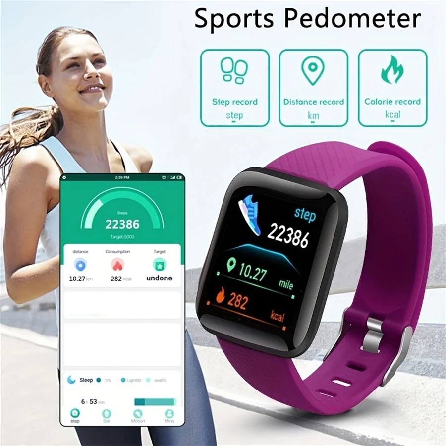Smart Watch Sport Wristband Fitness Monitoring Track Heart Rate Call and Message Remind Men Smartwatch Woman 116 Plus Clock D13 thumbnail 3