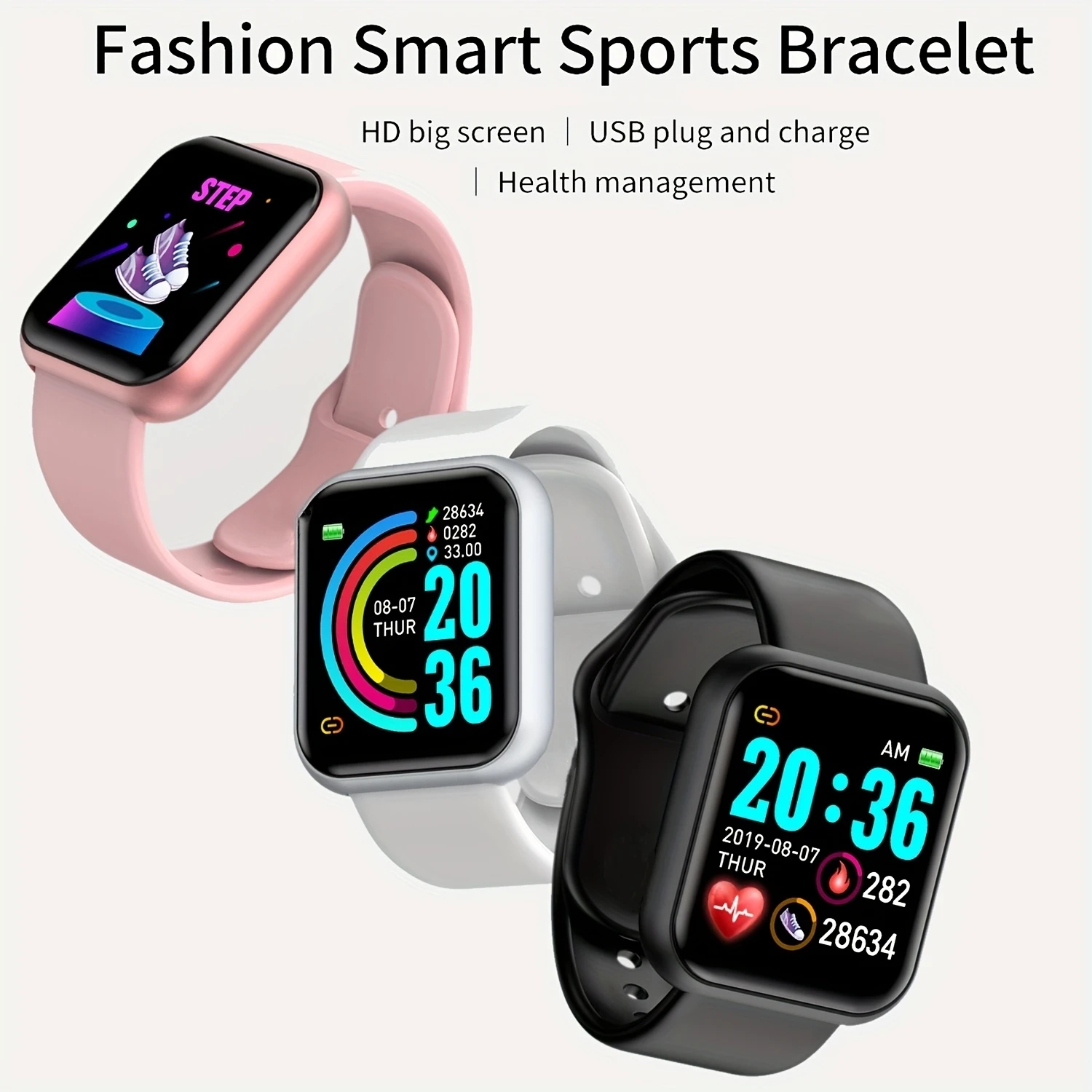 Men Smart Watch Women Watches Electronic Bracelet Message Remind Weather Clock Fitness Monitor Y68 Smartwatch For Android IOS thumbnail 5