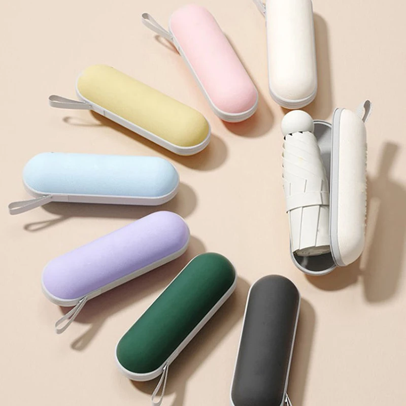 Mini Foldable umbrella UV protection Mini Sun Umbrella dual use portable box to store sunshade umbrella Mini umbrella zwq thumbnail 5